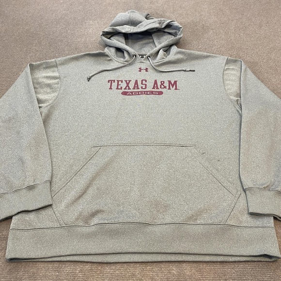 Texas A&M Aggies Hoodie Mens Large NCAA College Football Pullover Under Armour - Picture 1 of 9